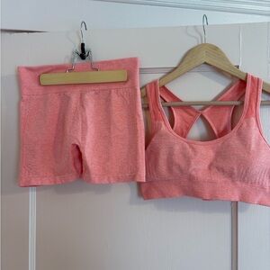 SHEIN Pink Racerback Sports Bra